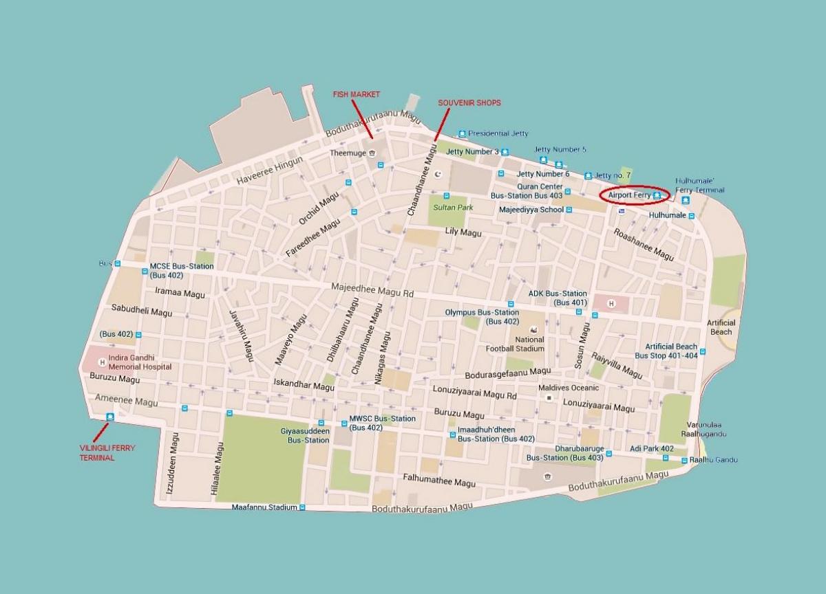 mapa de varones de la ciudad de maldivas