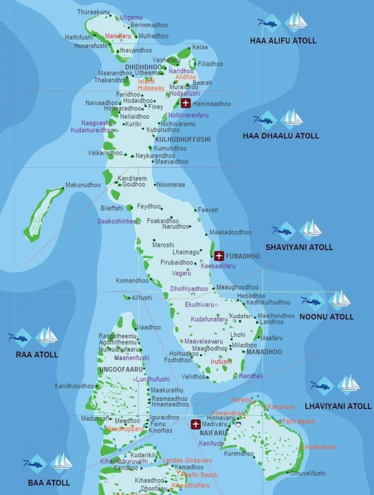 mapa de maldivas playa
