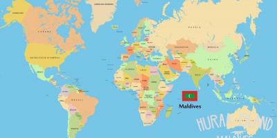 Mapa de maldivas en el mapa del mundo