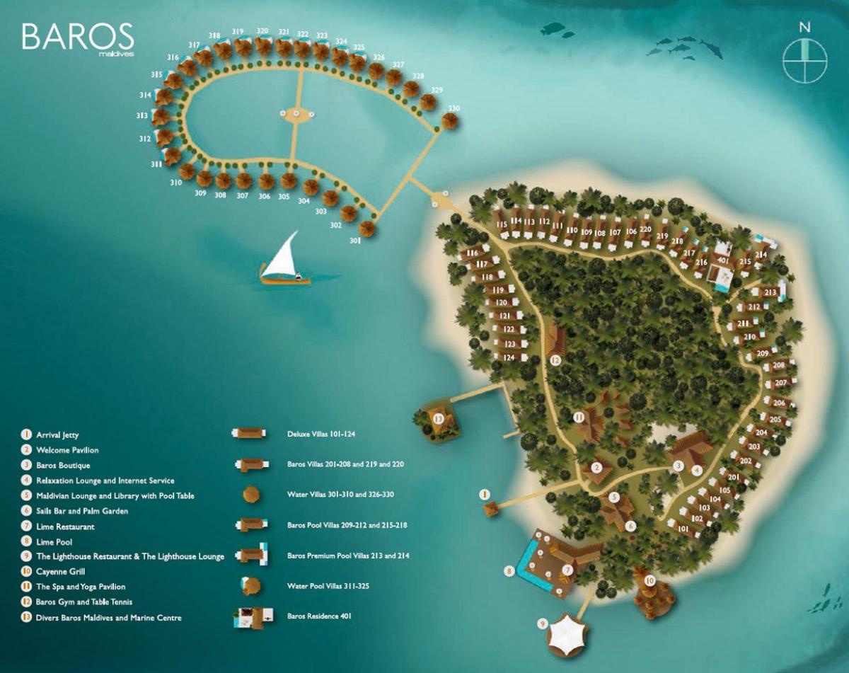 mapa de baros maldives