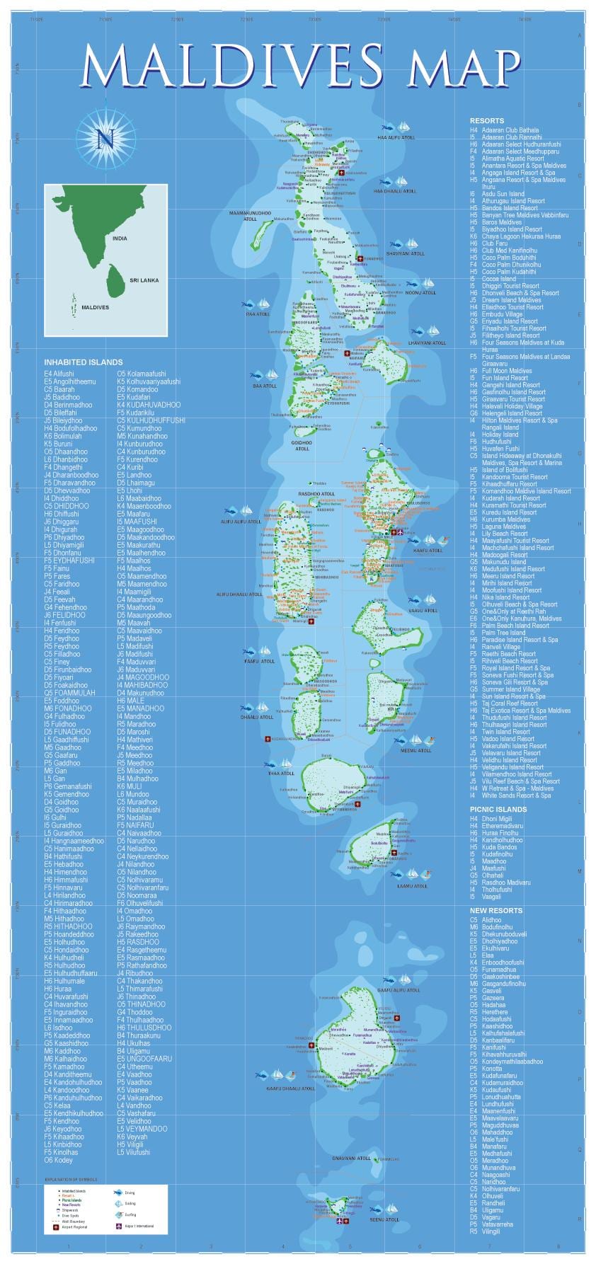 maldivas mapa geográfico