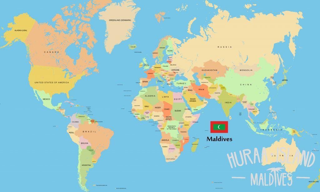 mapa de maldivas en el mapa del mundo