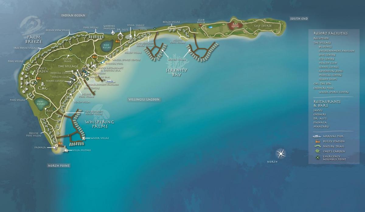 mapa de shangri la maldives resort