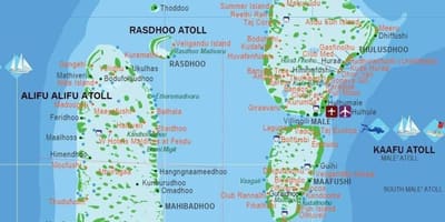 Maldivas mapa de la capital