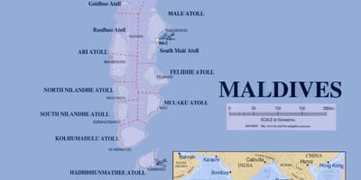 Maldivas ruta de ferry mapa