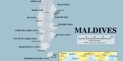 Mapa de maldivas física 