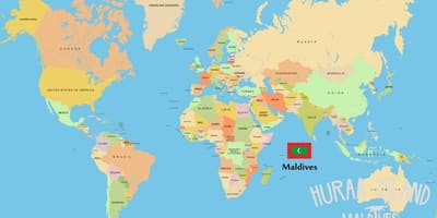 Mapa de maldivas en el mapa del mundo