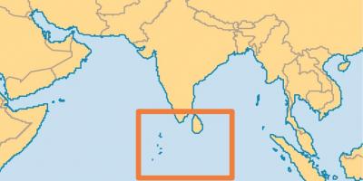 Maldivas isla de la ubicación en el mapa del mundo